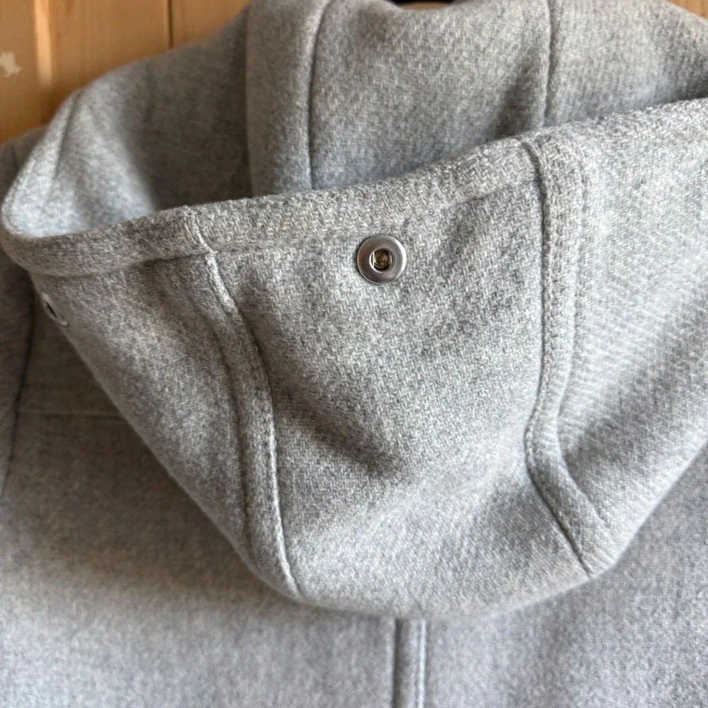 J.Crew Stadium Cloth Nello Gori Wool Blend Hooded Coat Gray Parka Size 00 - Picture 10 of 16